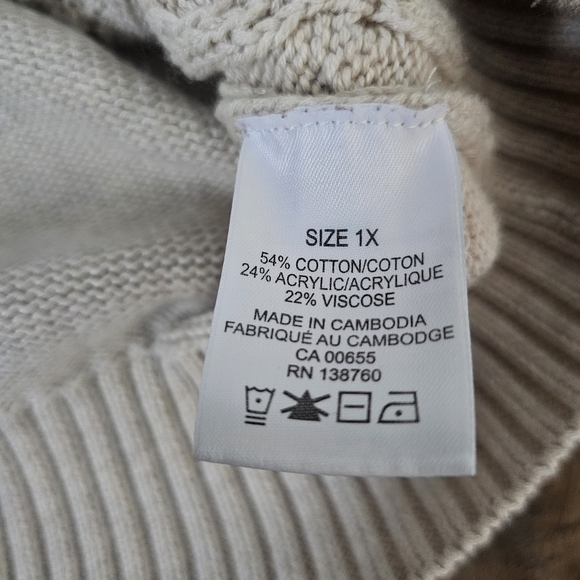 Penn Penningtons 1X 1/4 Zip Knit Sweater Perfect for Holidays - Picture 8 of 12